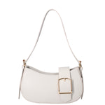 Borsa a spalla da donna 100% vera pelle 07213-L119 GRIGIO CHIARO Roberta Rossi