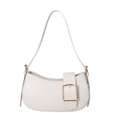Borsa a spalla da donna 100% vera pelle 07213-L119 GRIGIO CHIARO Roberta Rossi