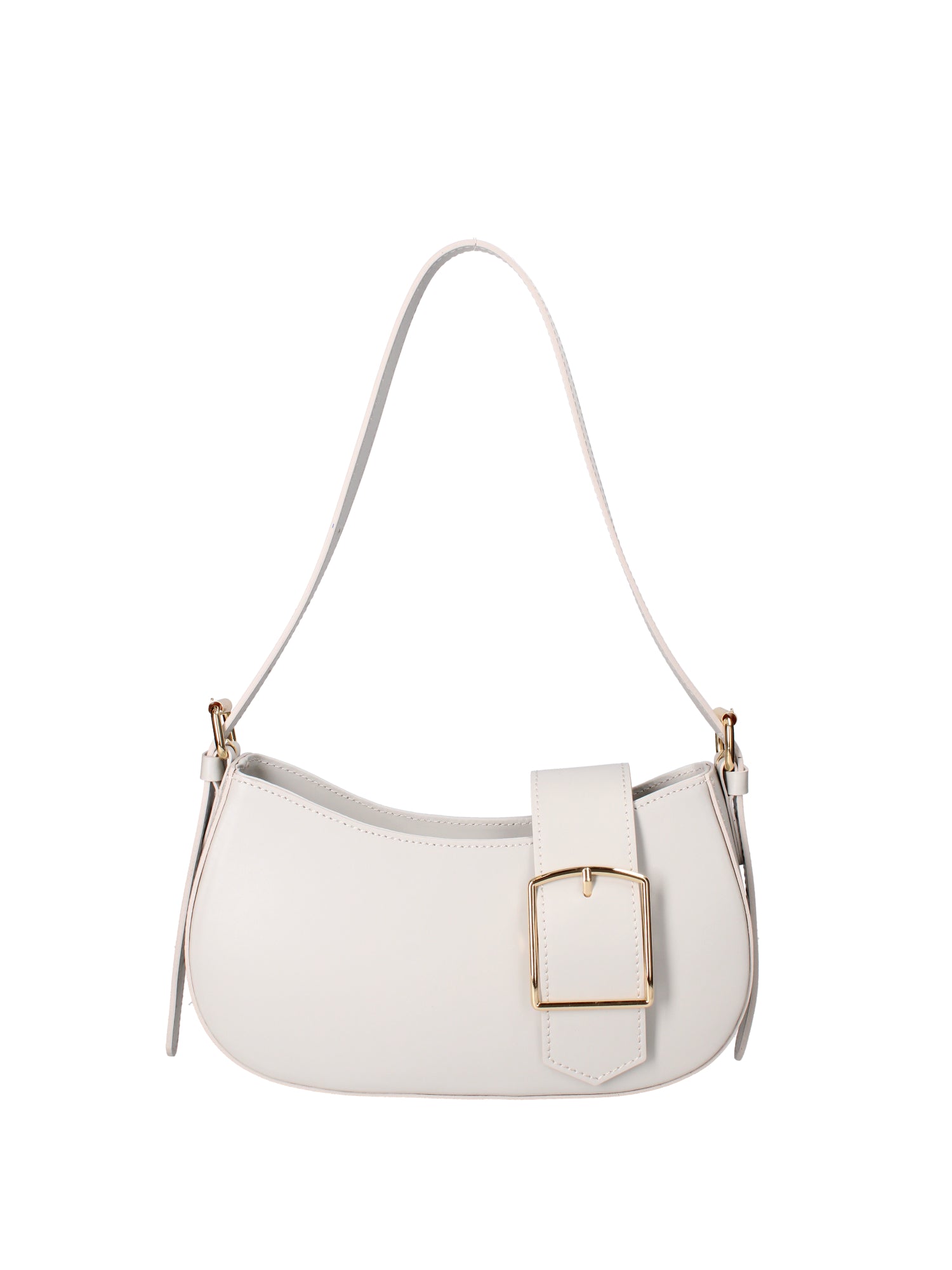 Borsa a spalla da donna 100% vera pelle 07213-L119 GRIGIO CHIARO Roberta Rossi
