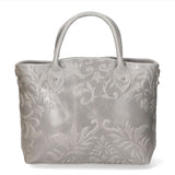 Enza Borsa a mano da donna Vera pelle 8007023FBG-020 GRIGIO CHIARO Gave Lux