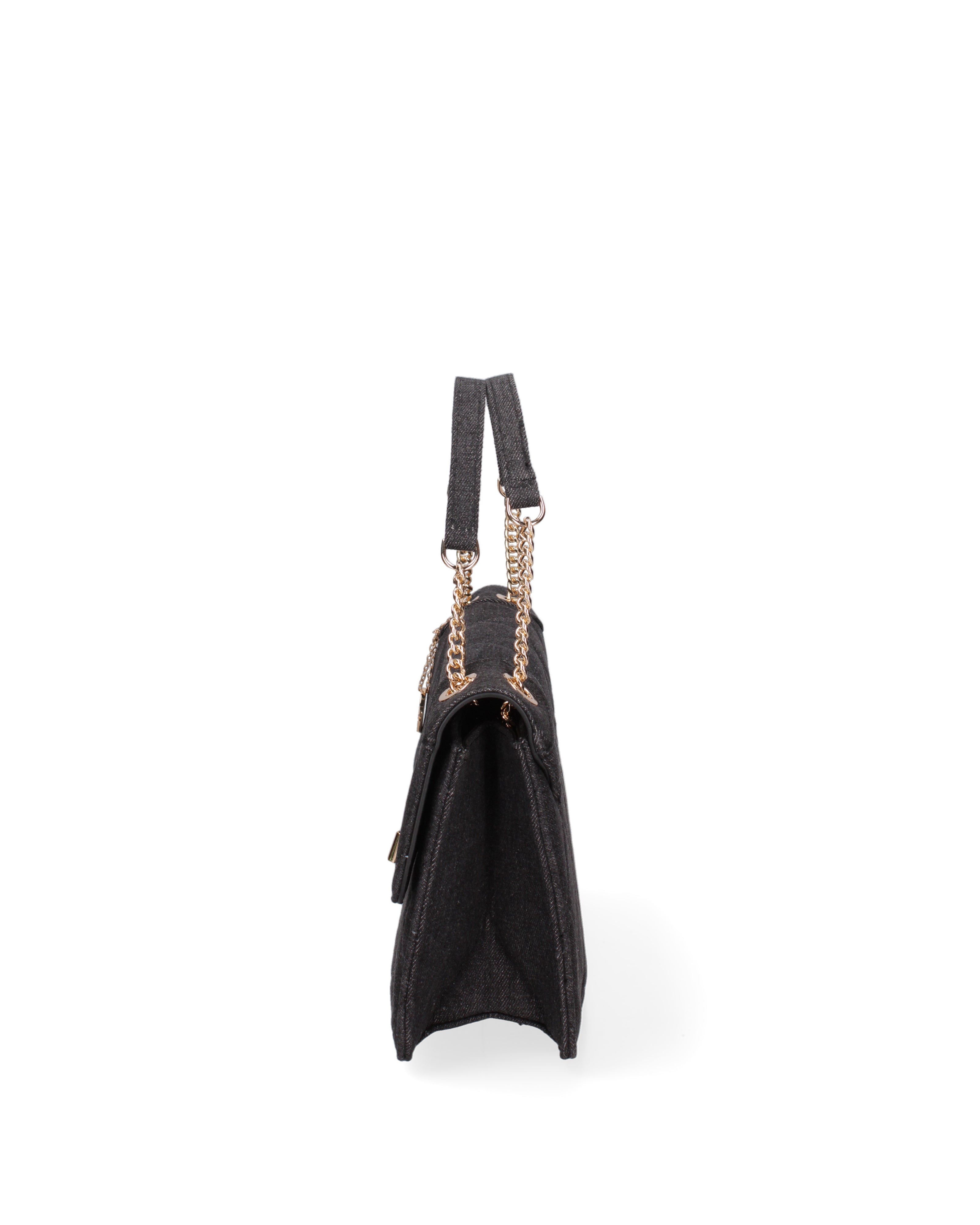 Borsa a spalla da donna Nylon & Ecopelle DC3533-2-BLACK Diana&co