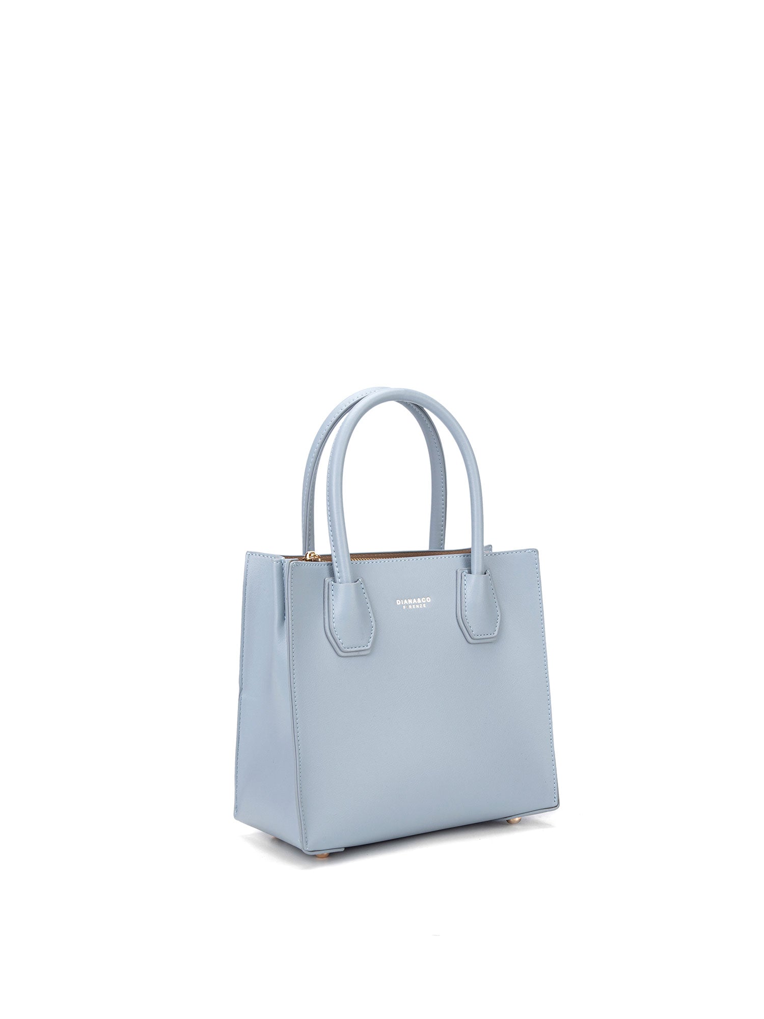 Borsa a mano da donna 100% pelle vegana PU 713-1PT-LIGHT BLUE Diana&co
