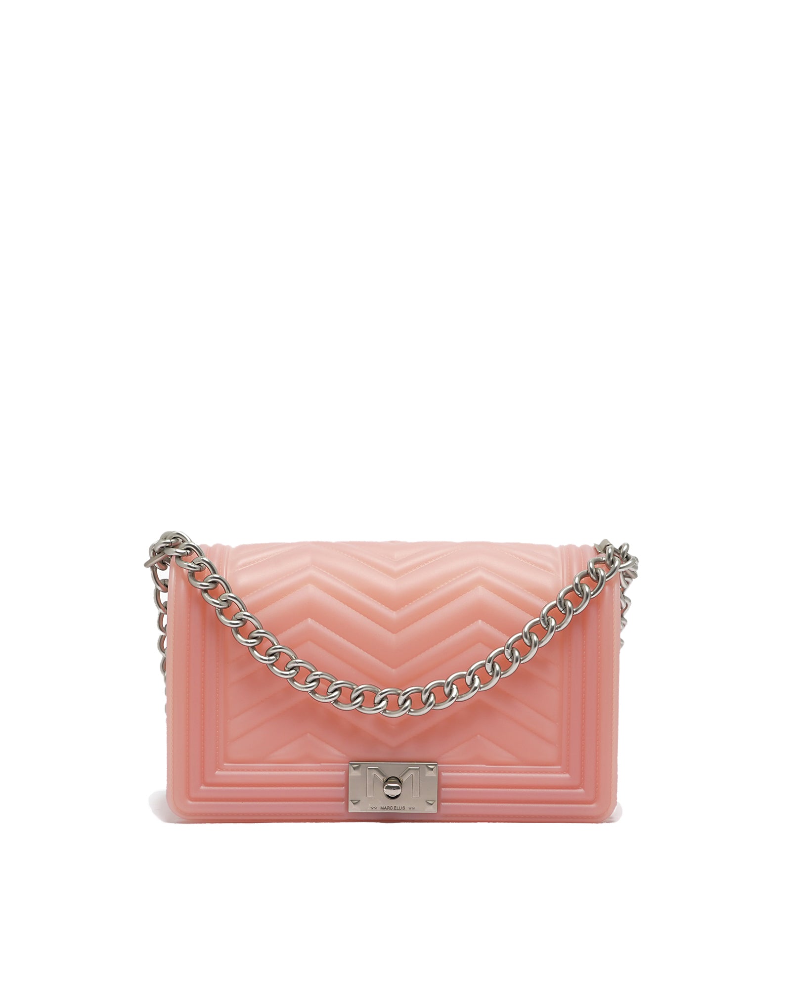 Borsa a mano da donna 100% Pvc FLAT M MANHATTAN-MAUVE + OFF SILVER Marc Ellis