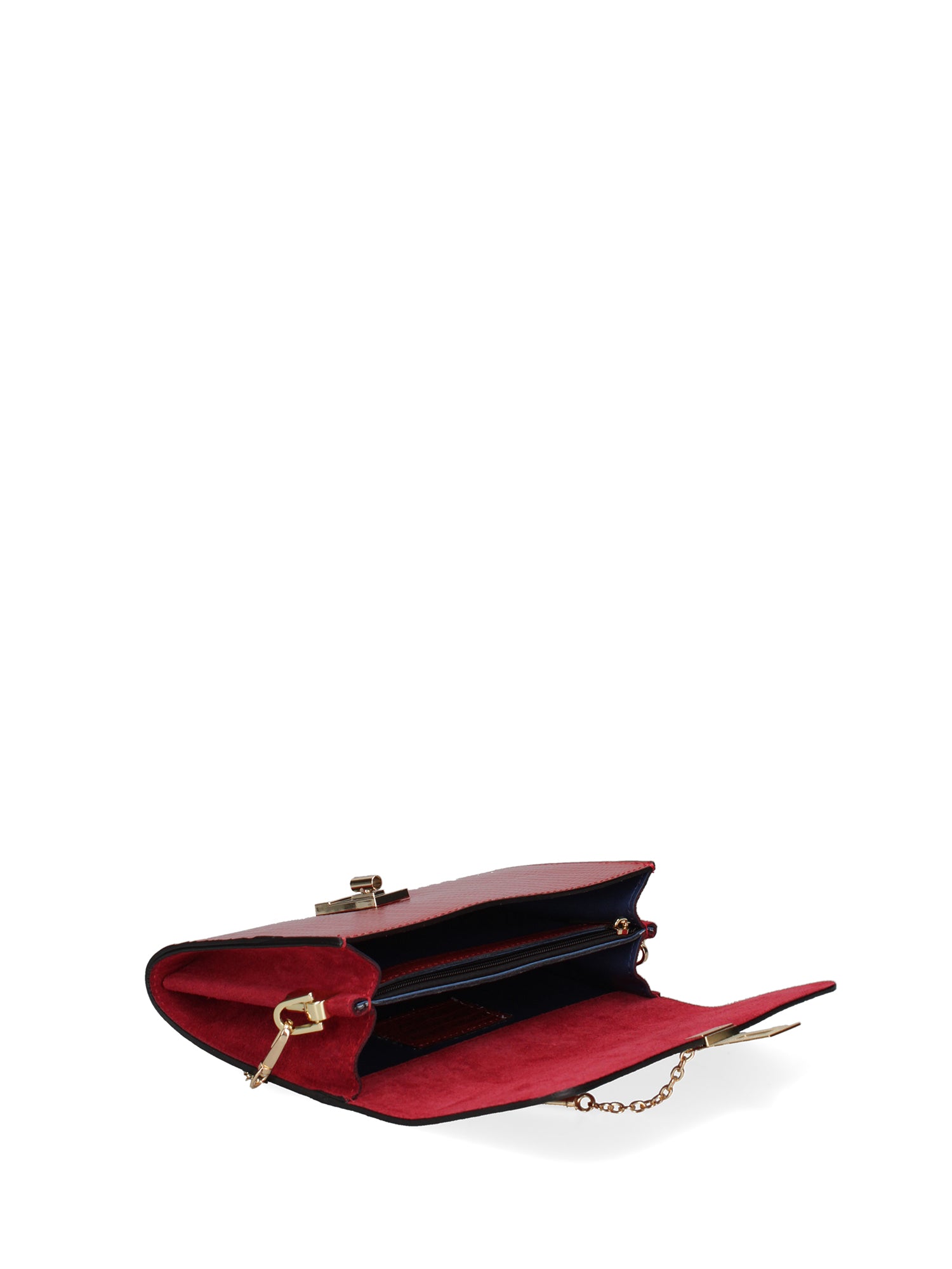 Borsa a tracolla da donna Vera pelle 00734-LU35 PAPAYA Viola Castellani