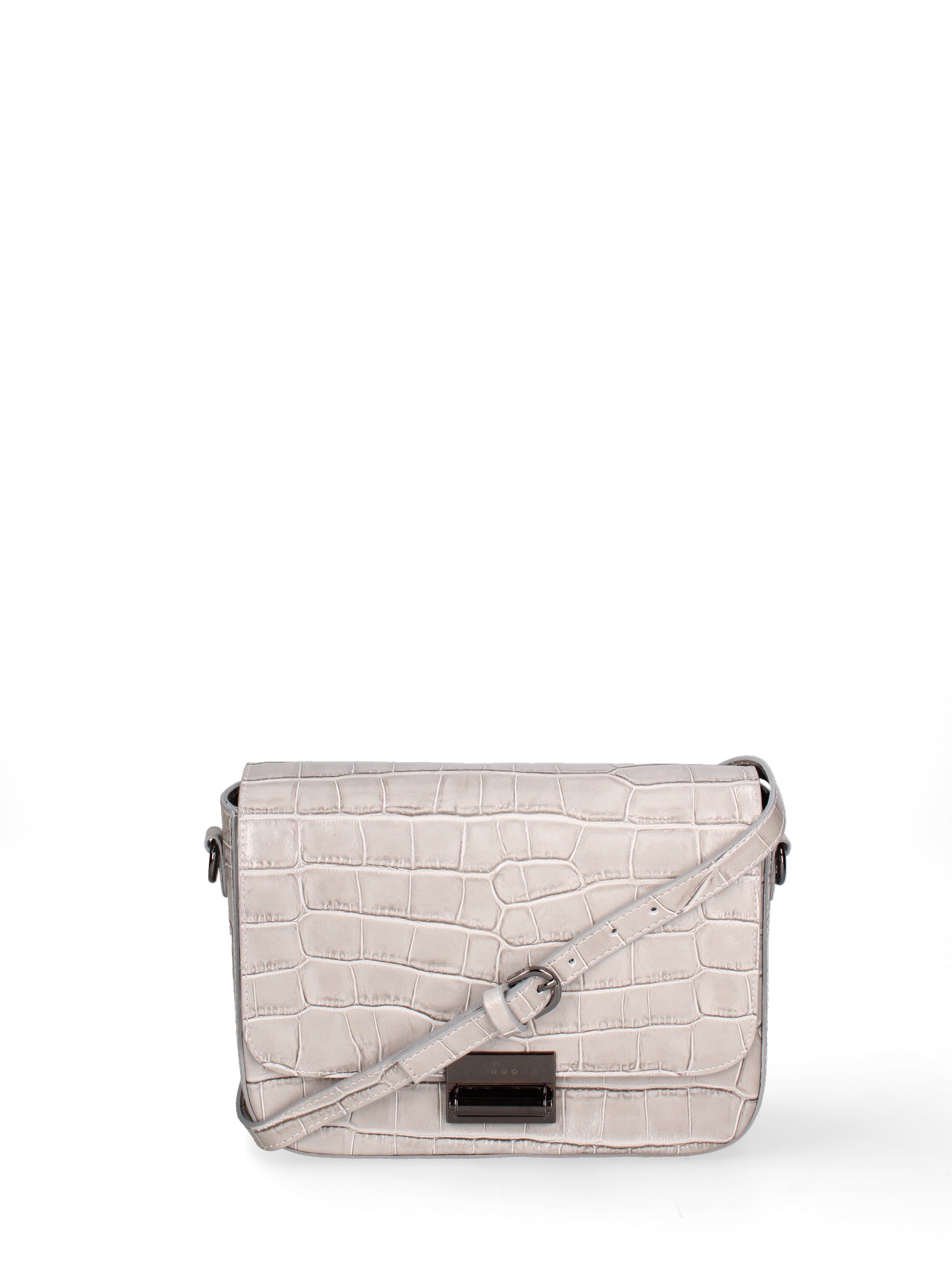 Borsa a tracolla da donna Vera pelle effetto cocco JR-W-1164CC-GLACIER GREY-CDF John Richmond