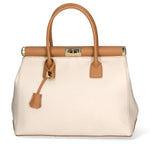 Aleria Borsa a mano da donna Vera pelle 8005-D37 LATTE D44 CUOIO Gave Lux