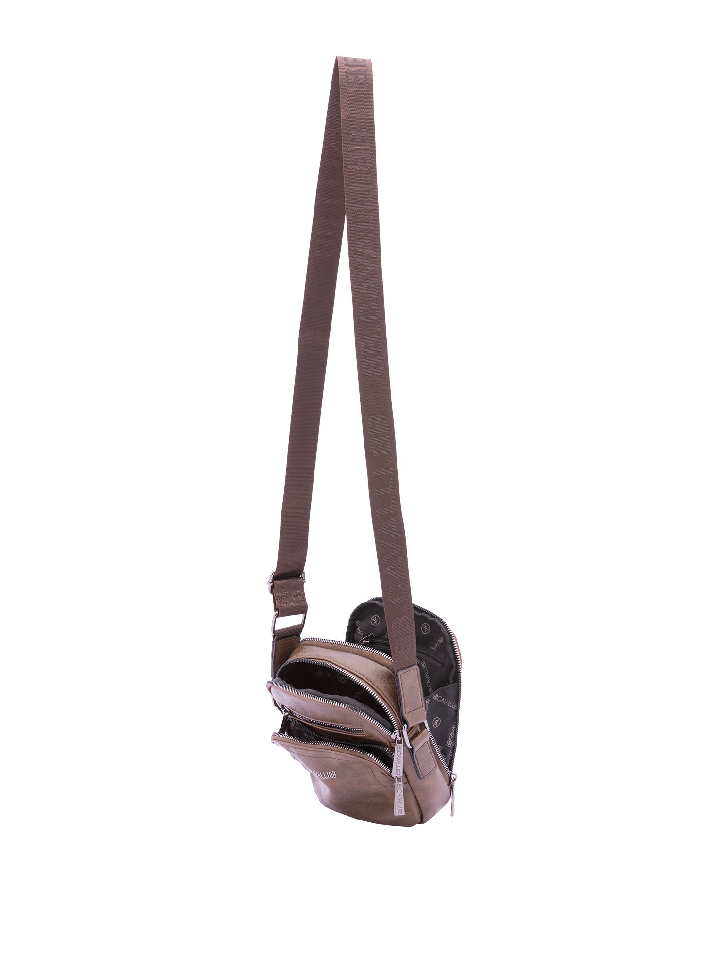 Borsa a tracolla da uomo Ecopelle BC1192-CAFFE' B Cavalli