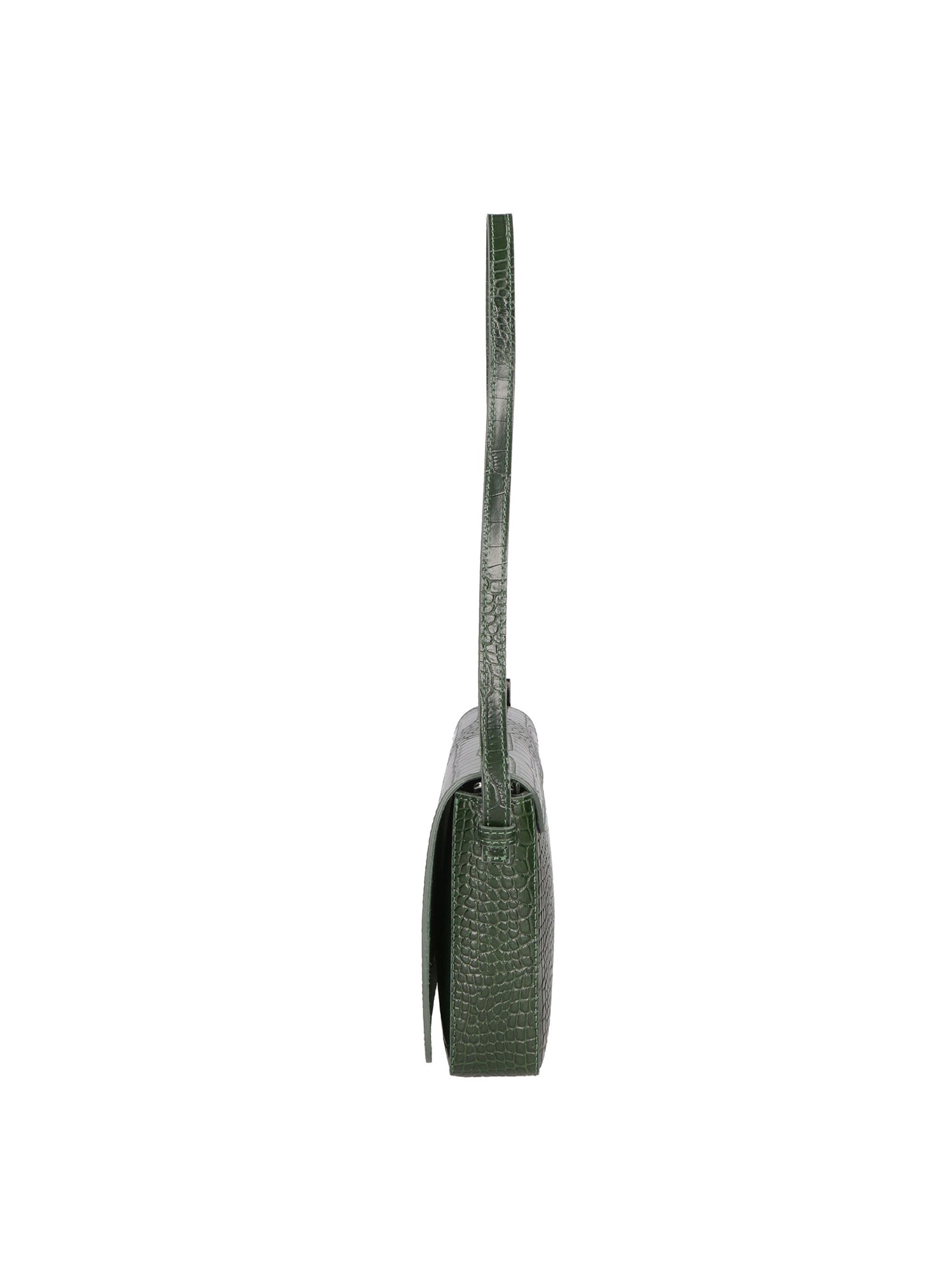 Azzurra Borsa a spalla da donna Vera pelle croco 05699-C14 VERDE SCURO Gave Lux