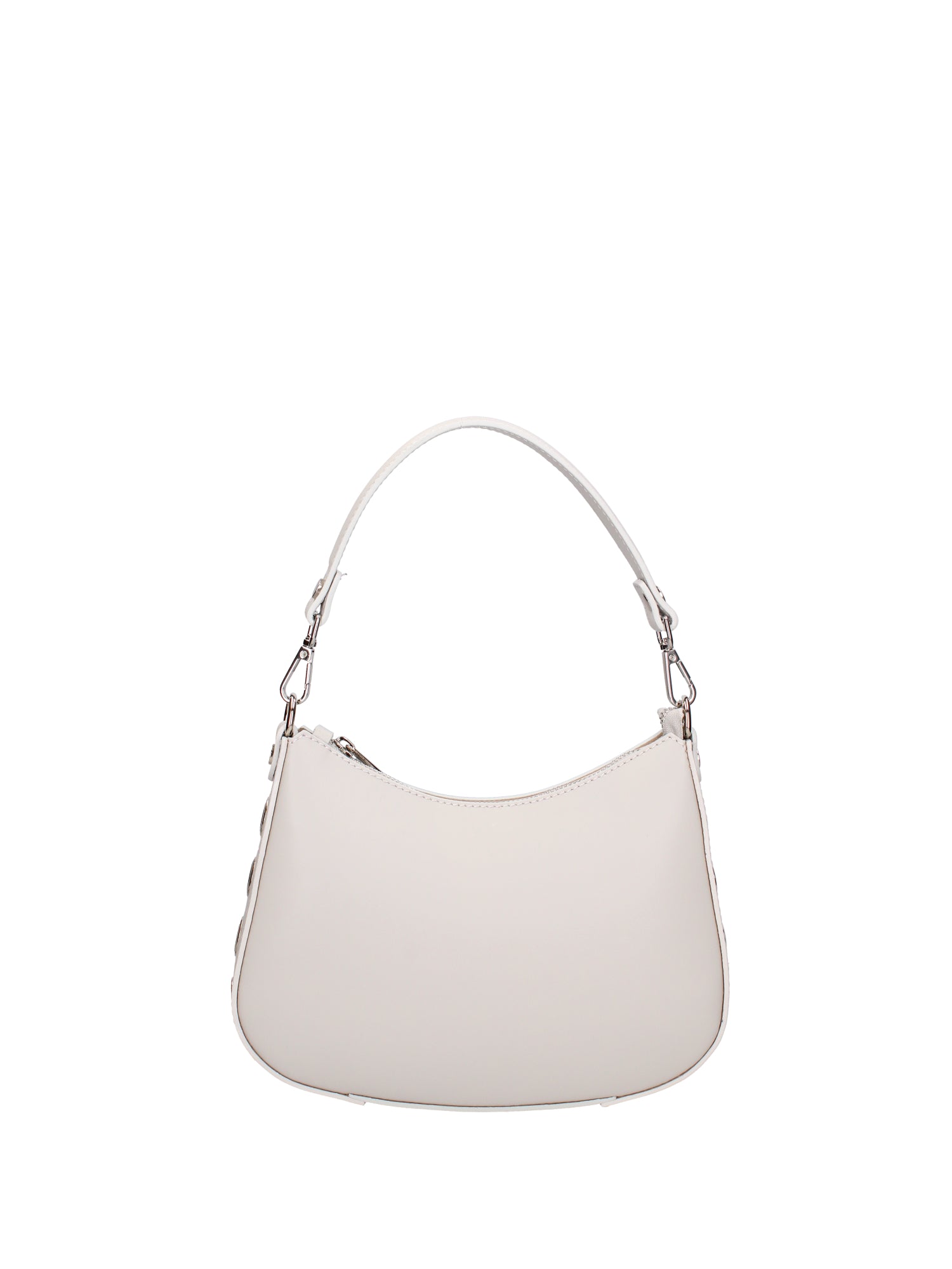 Borsa a spalla da donna 100% pelle ruga 07241-L119 GRIGIO CHIARO Roberta Rossi