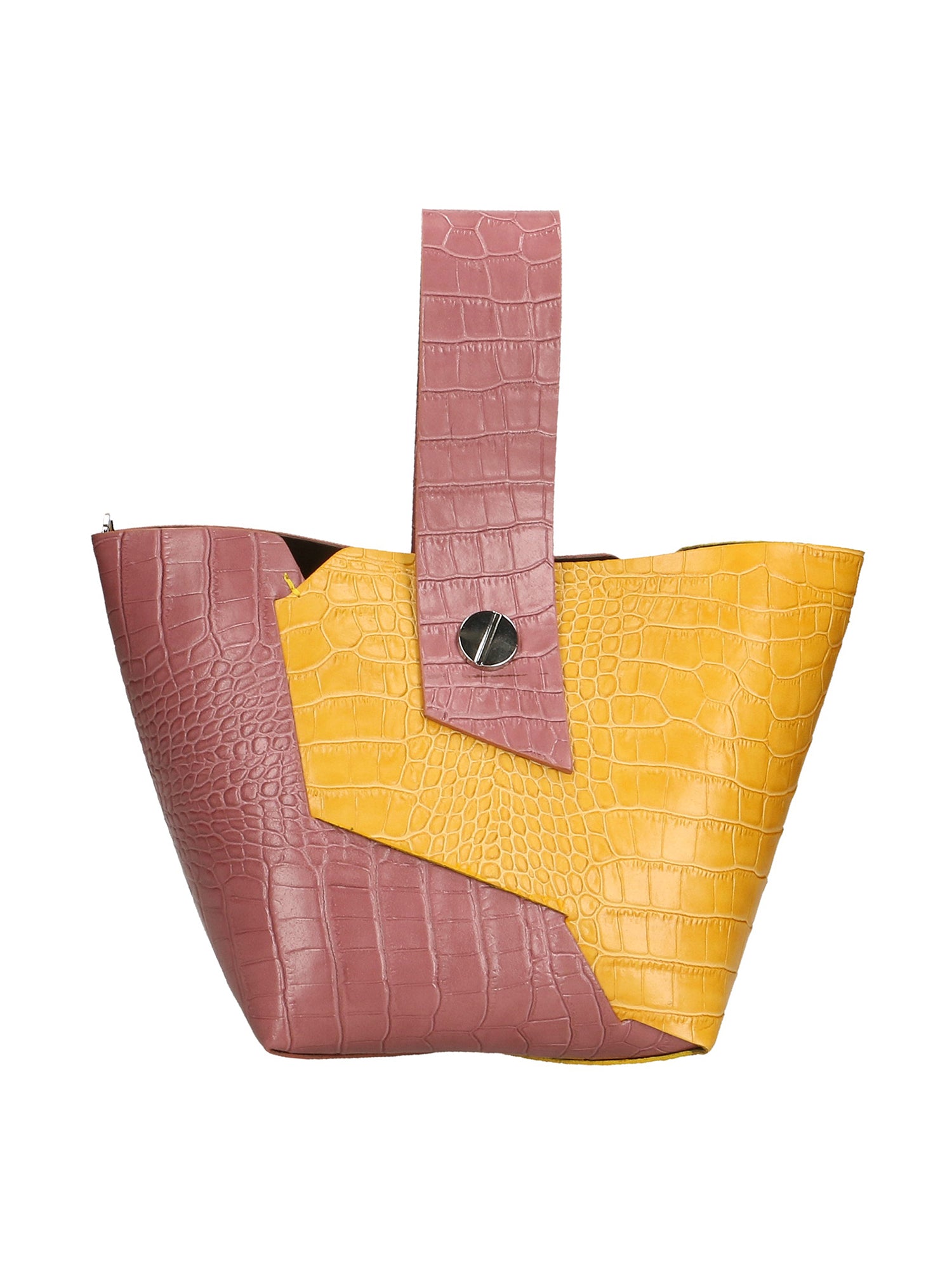 Ombretta Borsa a mano da donna Vera pelle 00643-C73+C36 MALVA+SENAPE MUSTARD Gave Lux