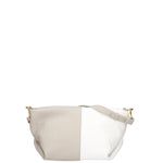 Borsa a spalla da donna Vera pelle 07165-D86 GRIGIO+BIANCO Roberta Rossi