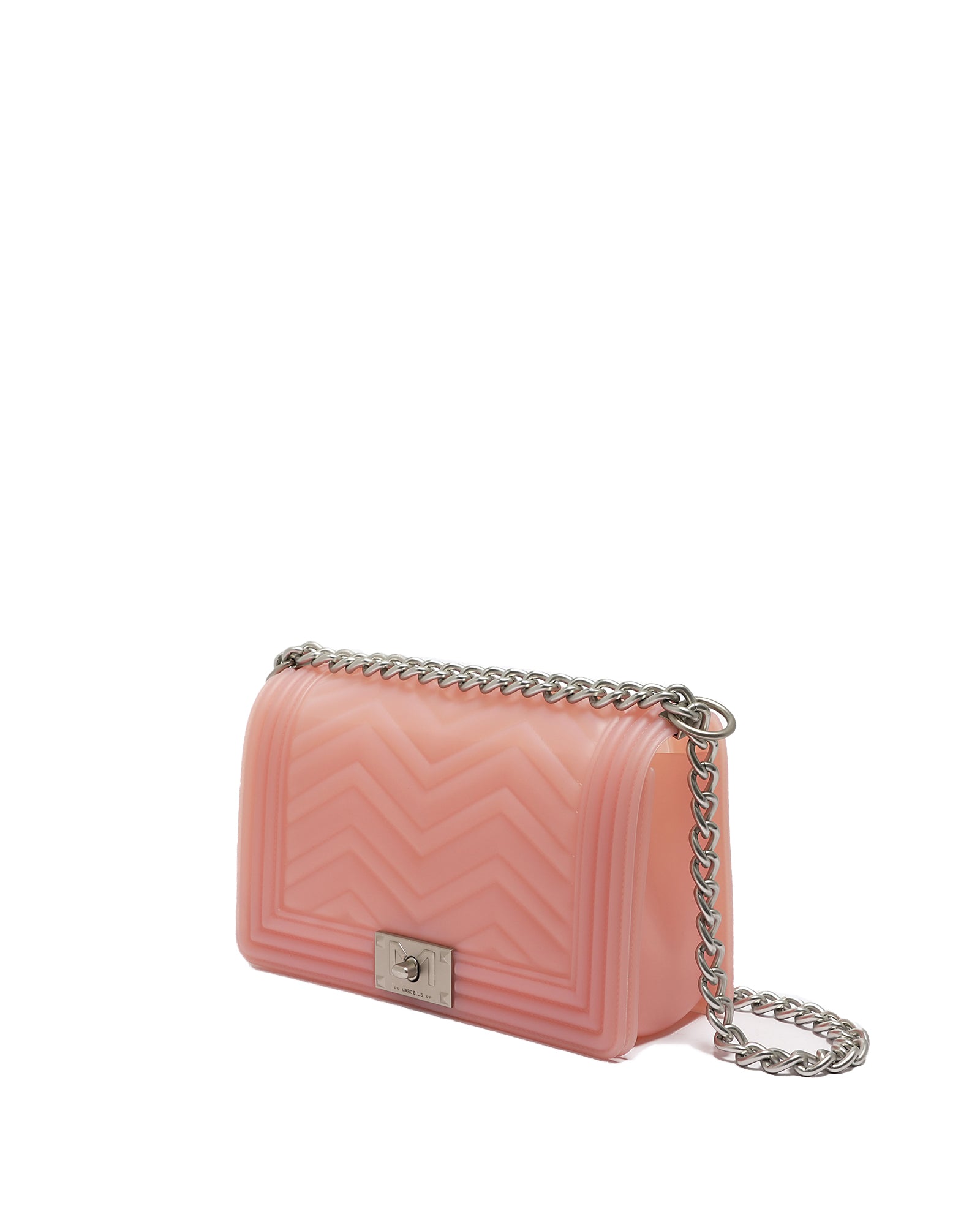 Borsa a mano da donna 100% Pvc FLAT M MANHATTAN-MAUVE + OFF SILVER Marc Ellis