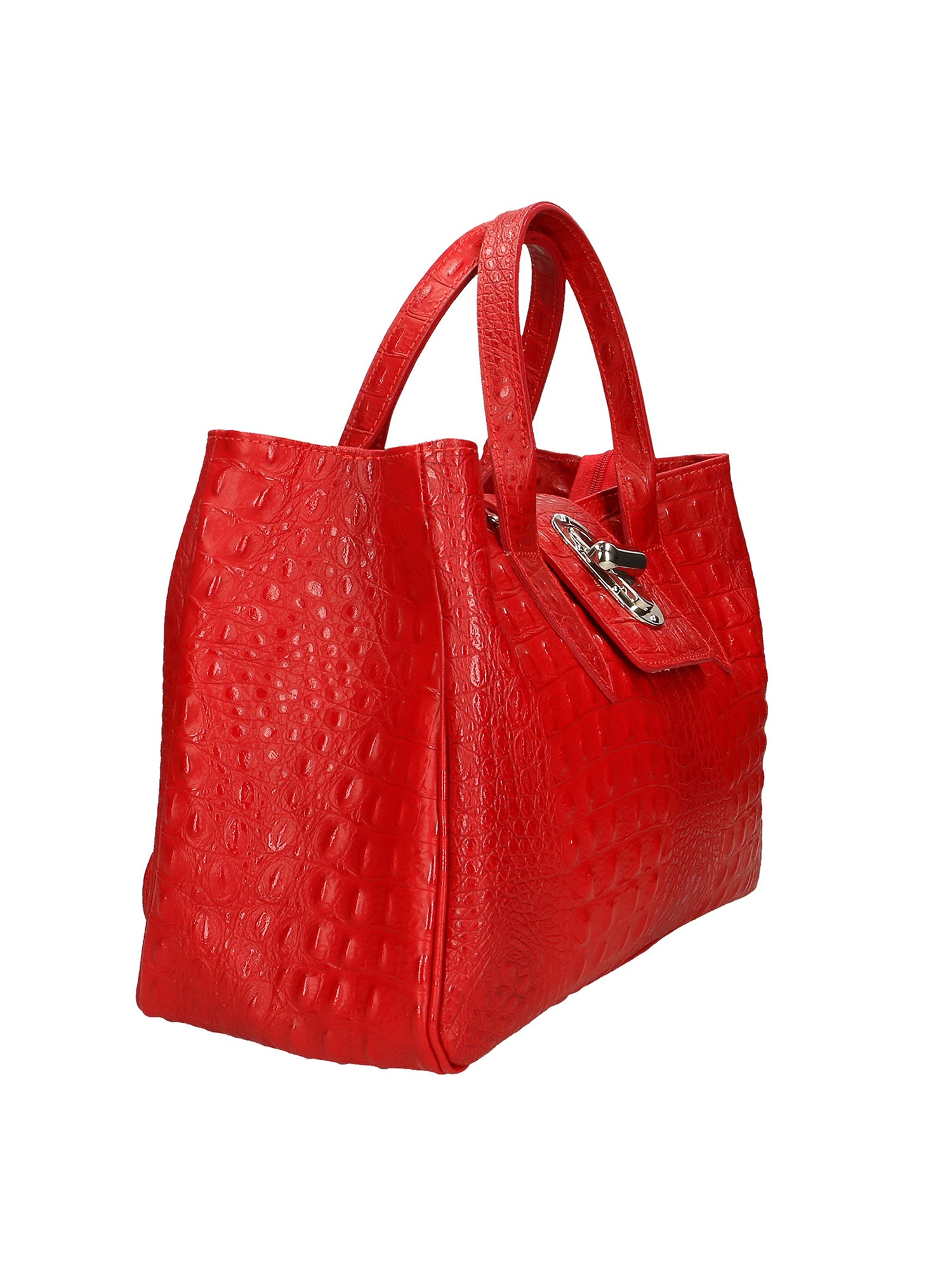 Ascoli Borsa a mano da donna Pelle stampata cocco 7718-ROSSO RED Gave Lux