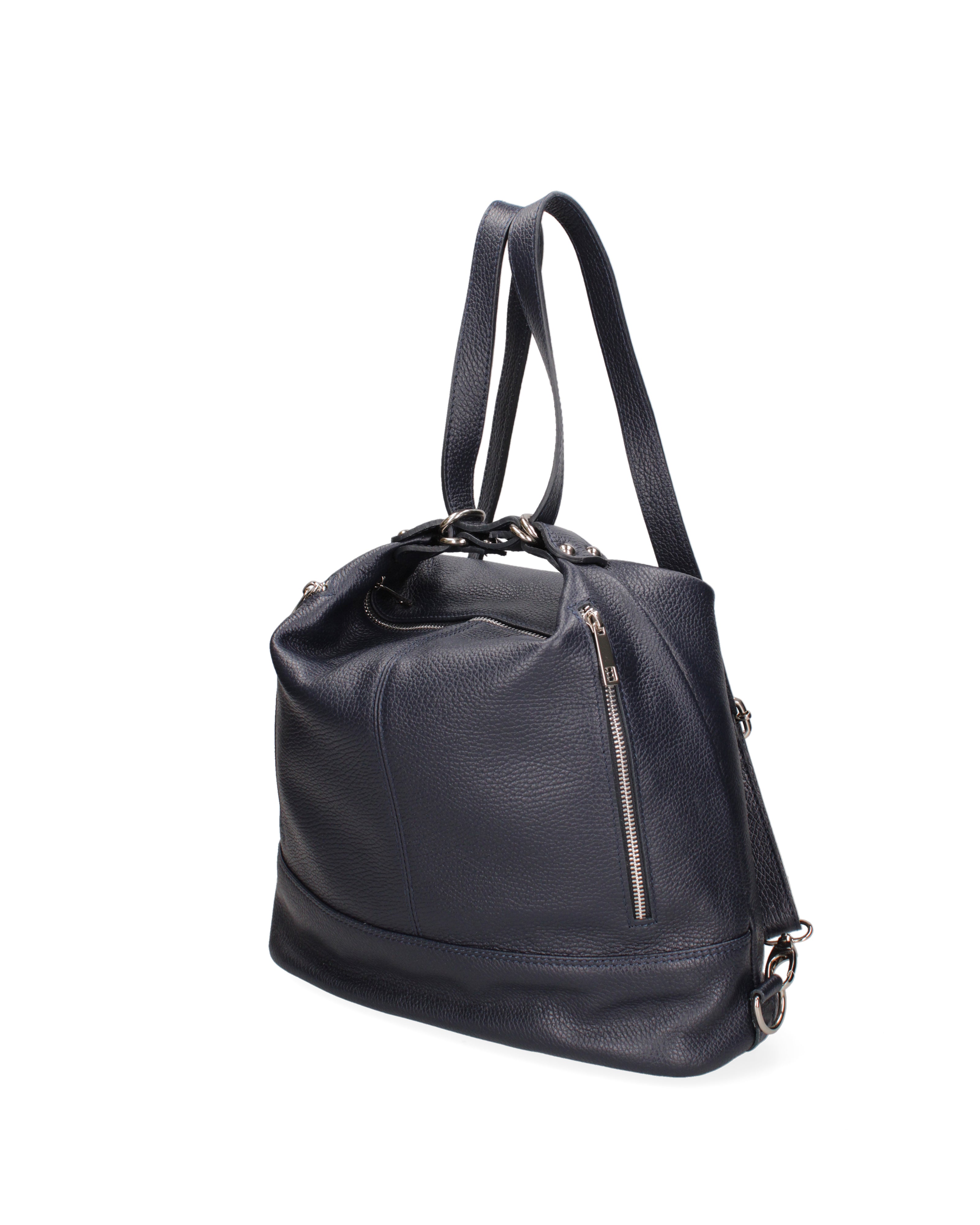 Vera pelle 07135-D26 BLU NOTTE Borsa a spalla convertibile Anjelica Viola Castellani
