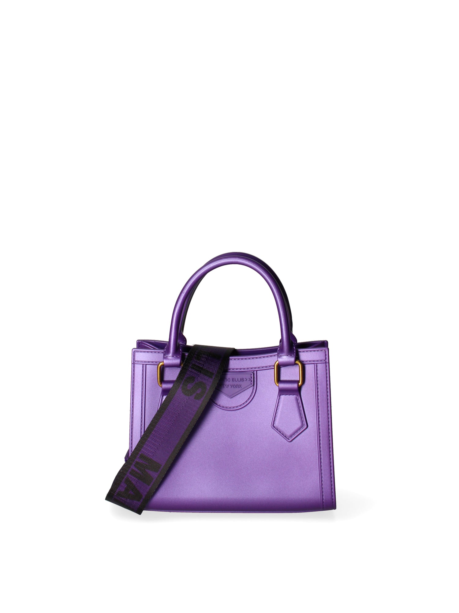 Borsa a mano da donna 100% Pvc FLAT-WOOD-S 24-VIOLET INDIGO - LIGHT OTTONE Marc Ellis
