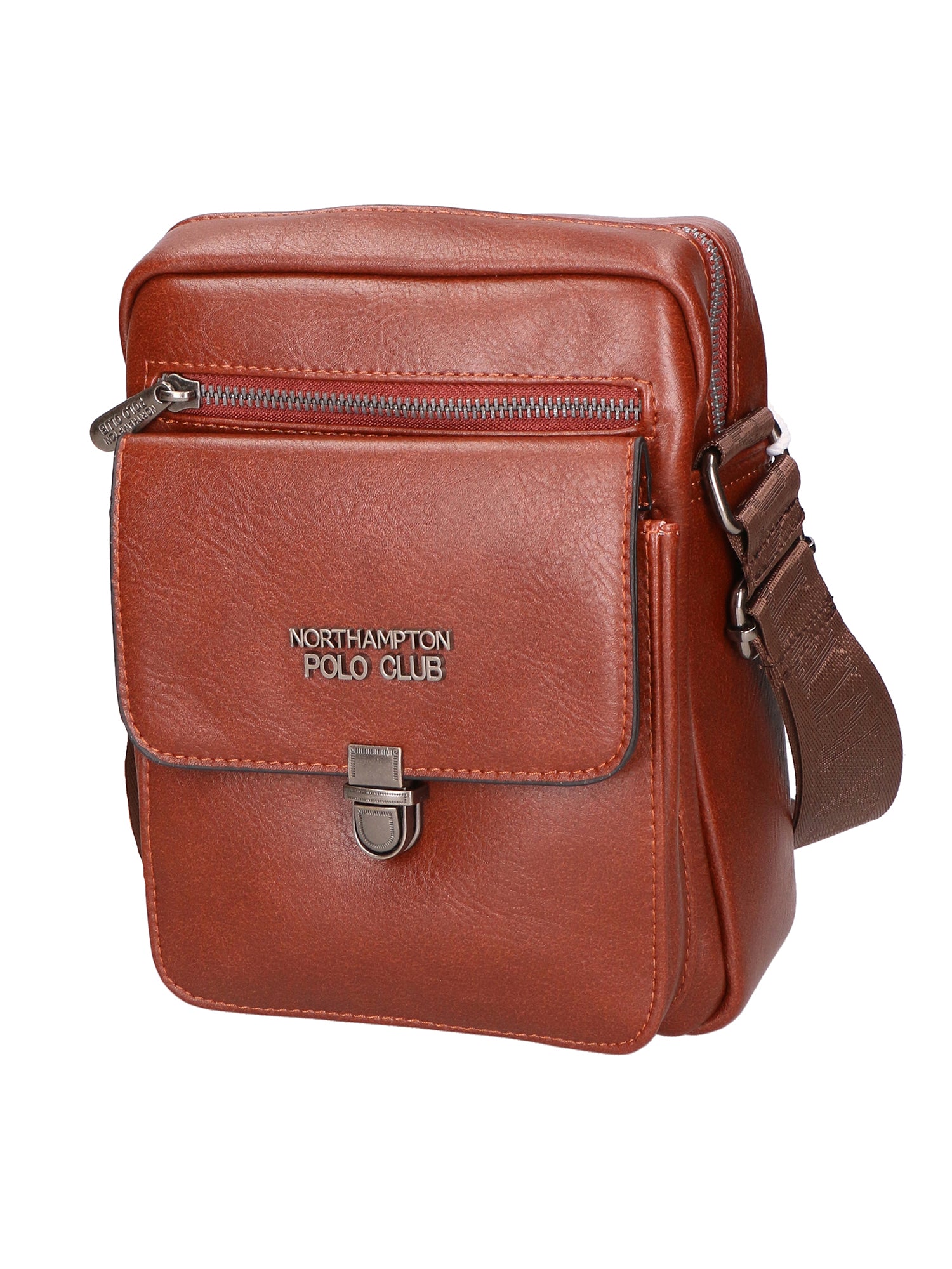 Borsa a tracolla uomo in pelle PU Casual PCL3083-COFFEE Northampton Polo Club