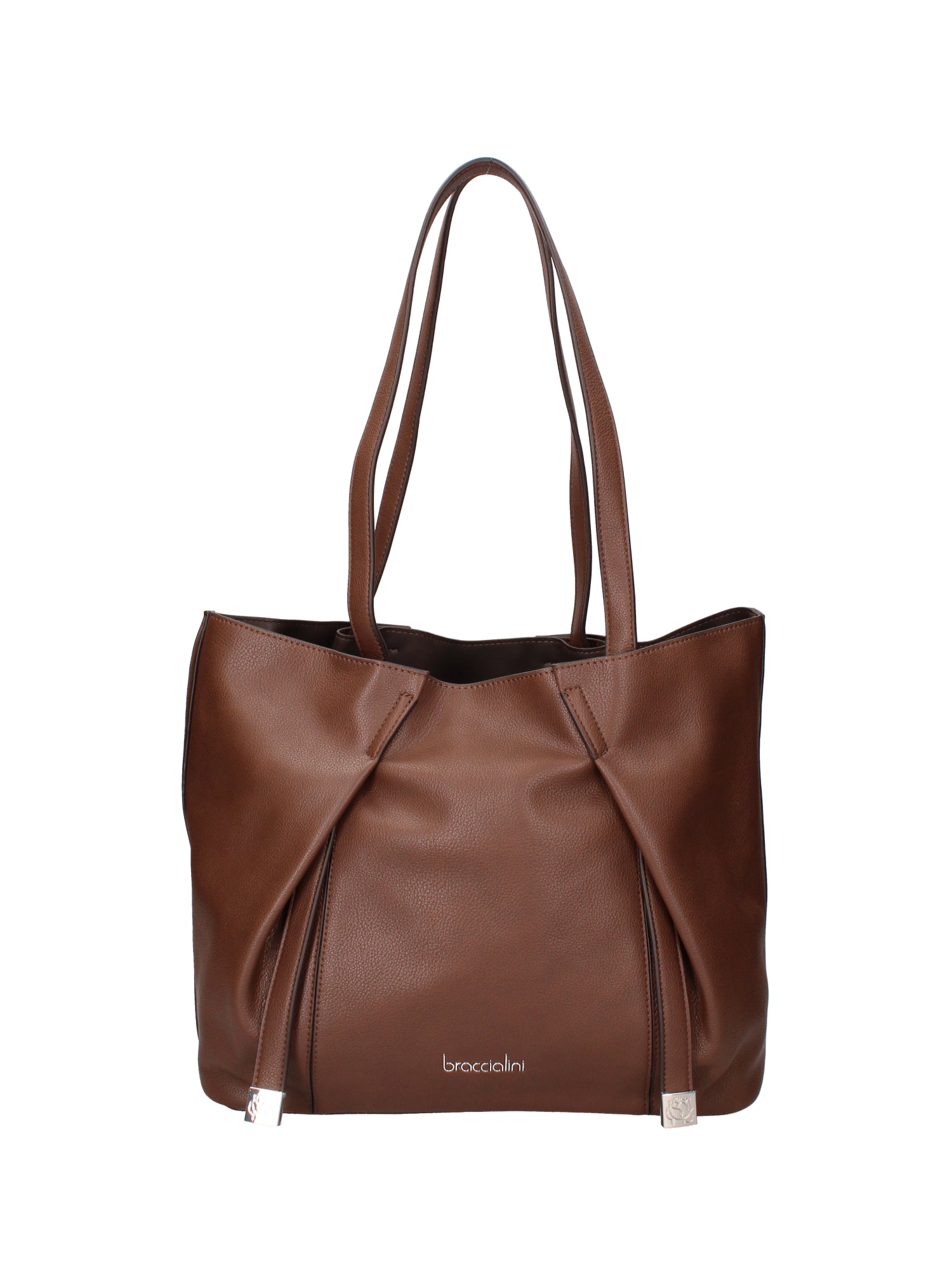 Iridea Borsa a spalla da donna 100% poliuretano B16261-MARRONE Braccialini