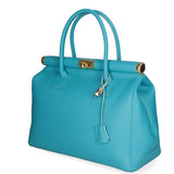 Aleria Borsa a mano da donna Vera pelle 8005-D32 TURCHESE Gave Lux