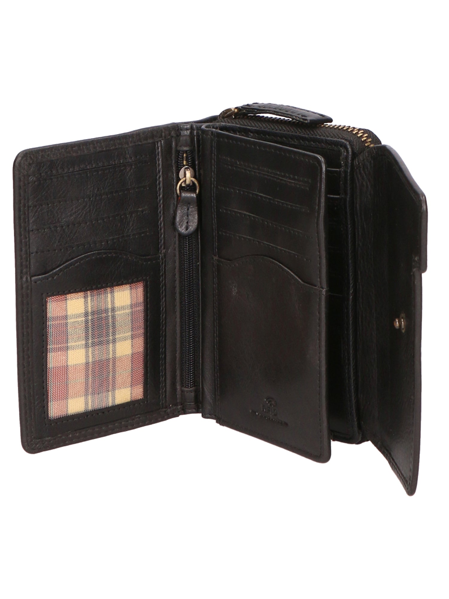 Portafoglio unisex in vera pelle 100% pelle di vacchetta SN2827647-BLACK Santini Firenze