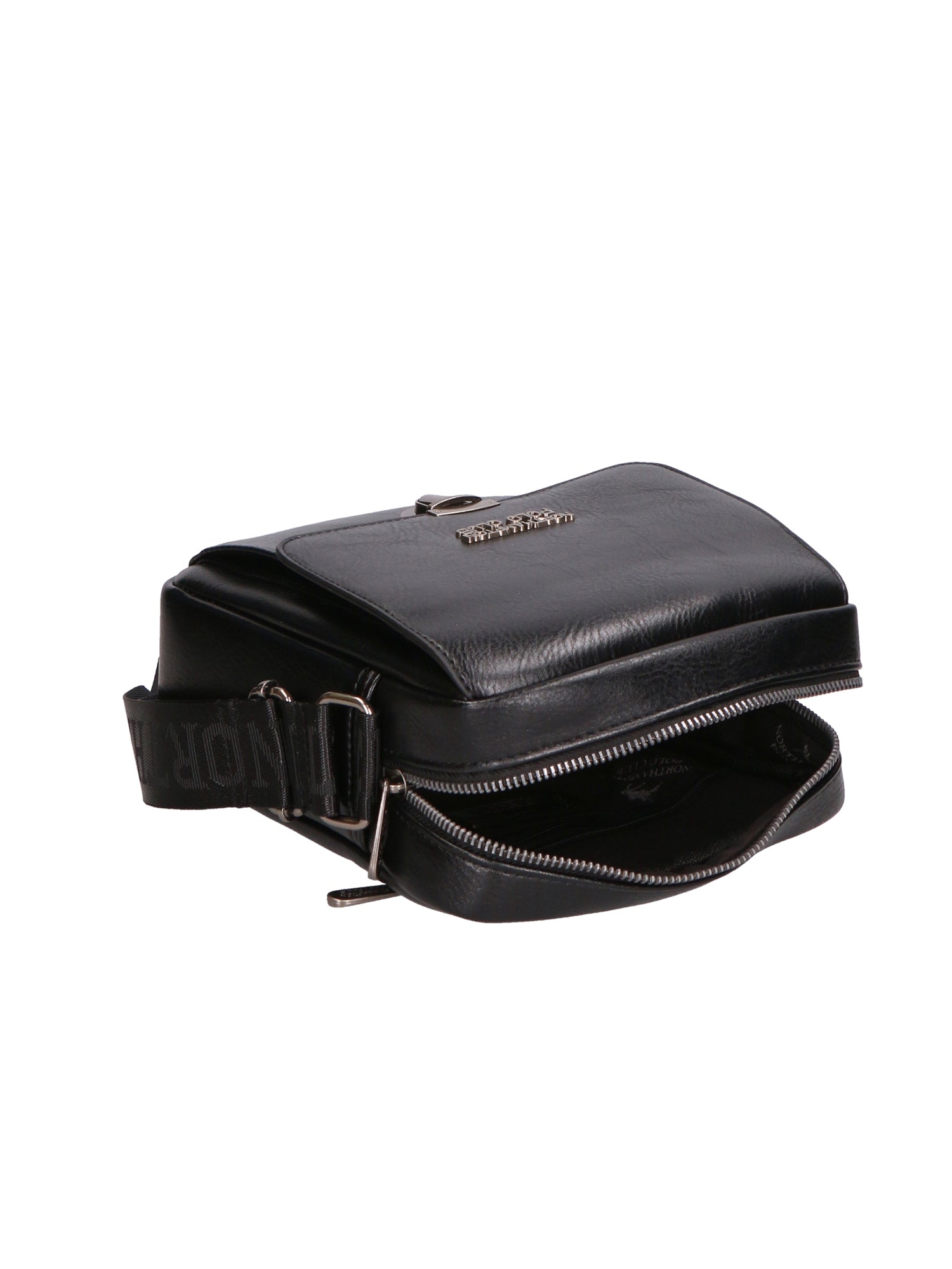 Borsa a tracolla uomo in pelle PU Casual PCL3078-BLACK Northampton Polo Club