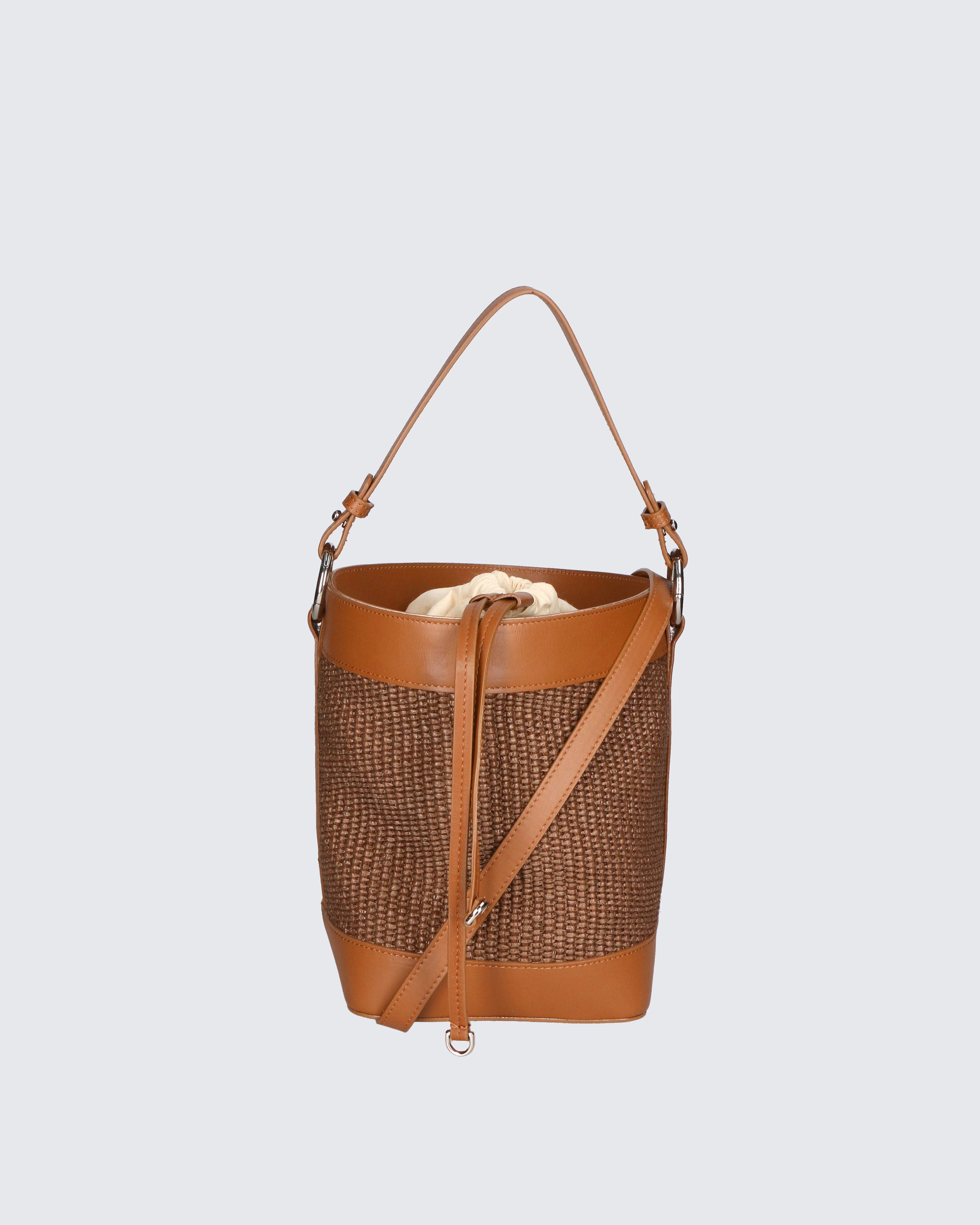 Lisbeth Borsa a secchiello da donna Misto pelle e tessuto 05165-141+S44 CUOIO Gave Lux