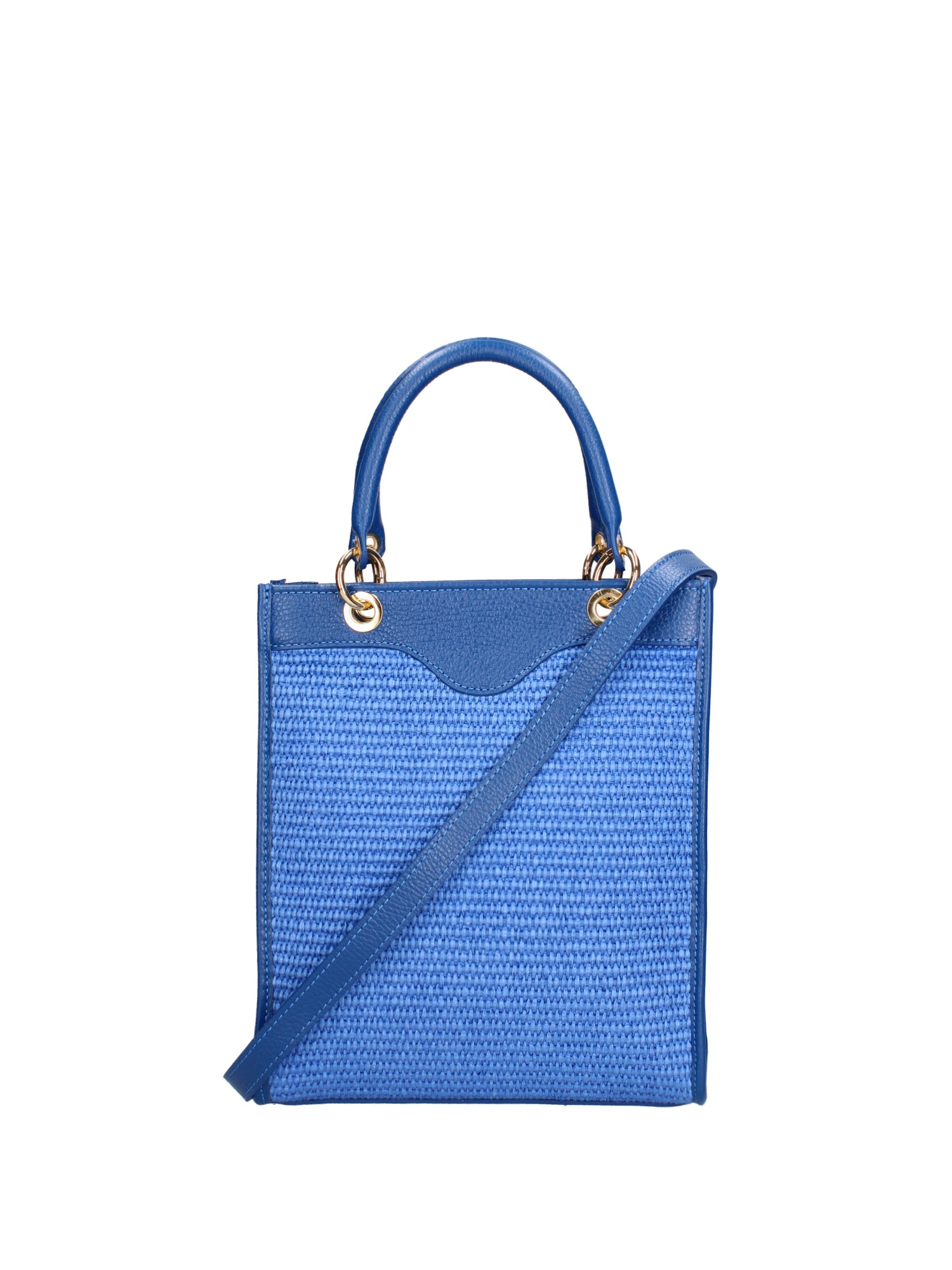 Borsa a mano da donna Misto pelle e tessuto 07149-D22 BLUETTE Roberta Rossi