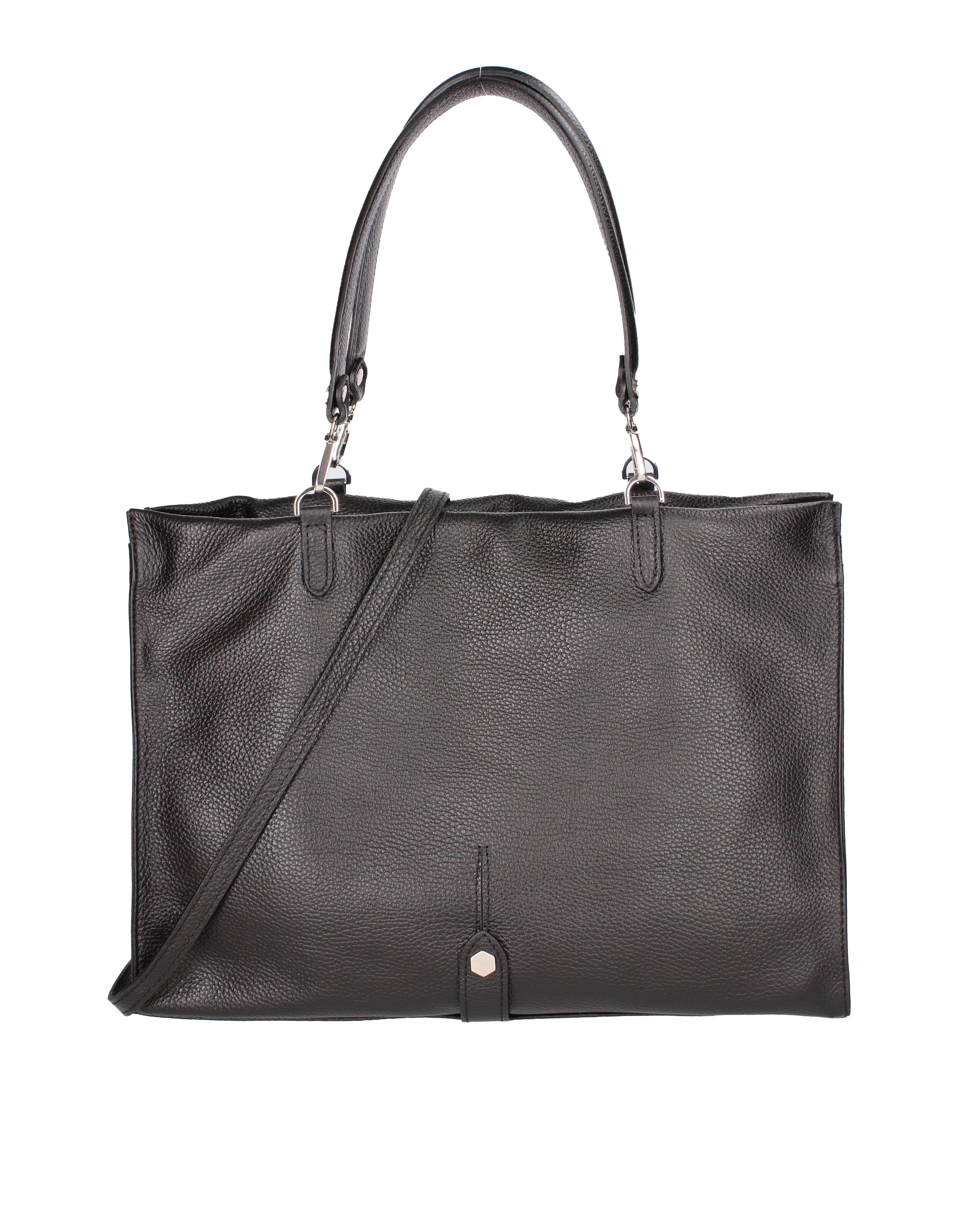Borsa a mano da donna 100% vera pelle 07138-D28 NERO Roberta Rossi