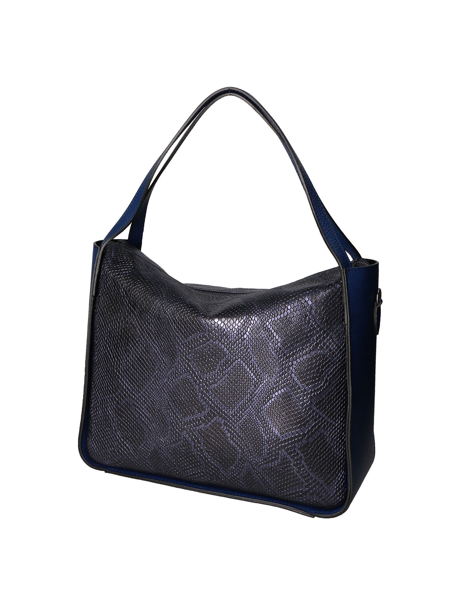 Aura Borsa a spalla da donna Vera pelle stampata lizard 05517-D24 BLU JEANS L033 BLU Gave Lux