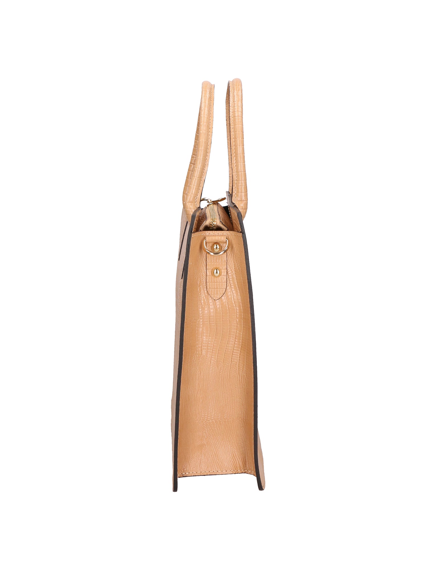 Giulia Borsa a mano da donna Vera pelle effetto cocco 468W-LU81 SABBIA Viola Castellani