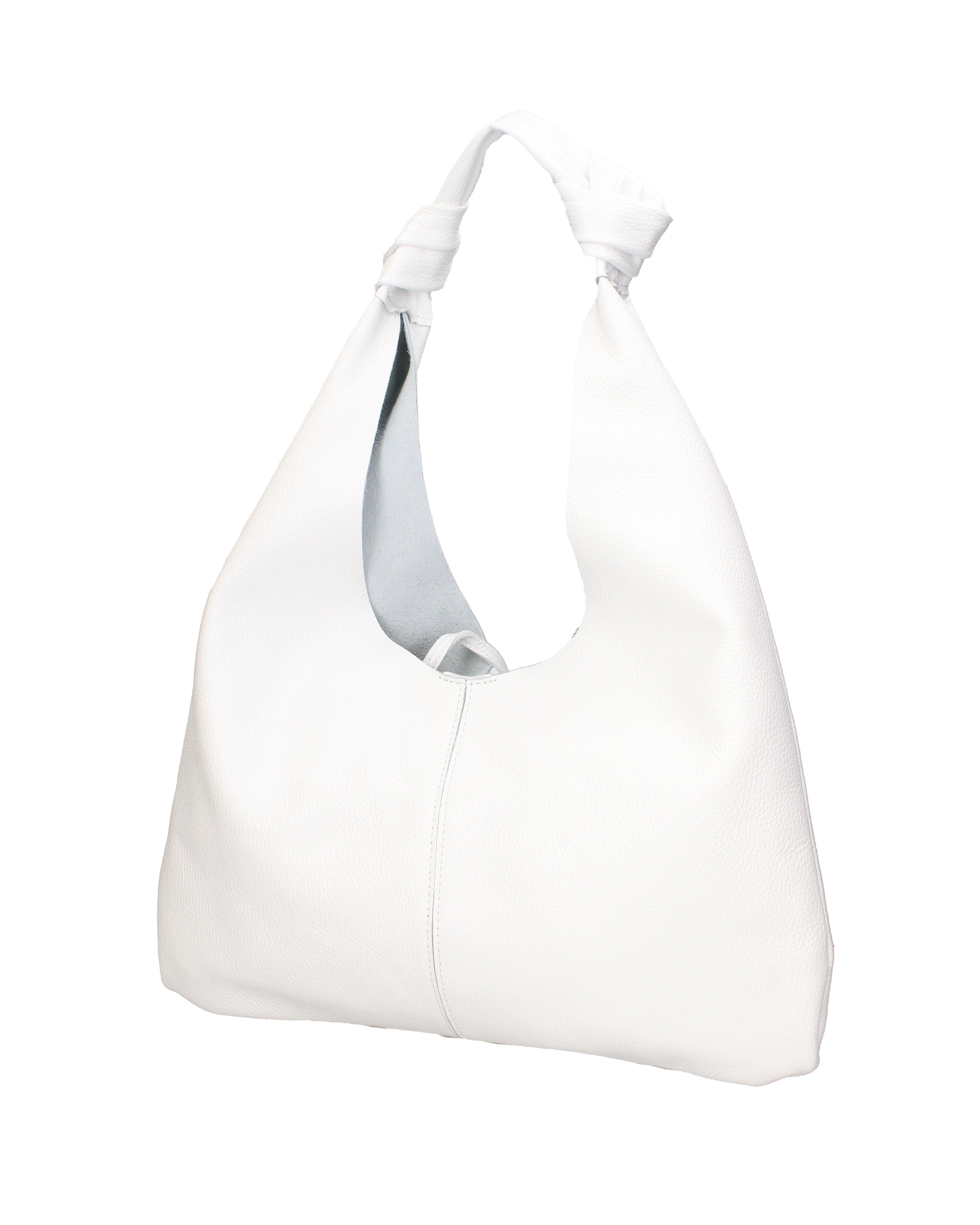 Borsa a spalla da donna 100% vera pelle 07156-BIANCO Viola Castellani