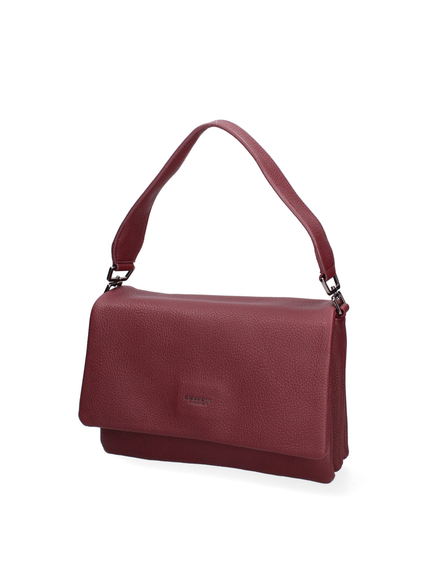 Borsa a spalla da donna Ecopelle vegana 637-1-BURGUNDY Diana&co