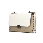 Vera pelle 8641-FANGO+BIANCO Borsa a tracolla da donna Evanthe Pro Gave Lux