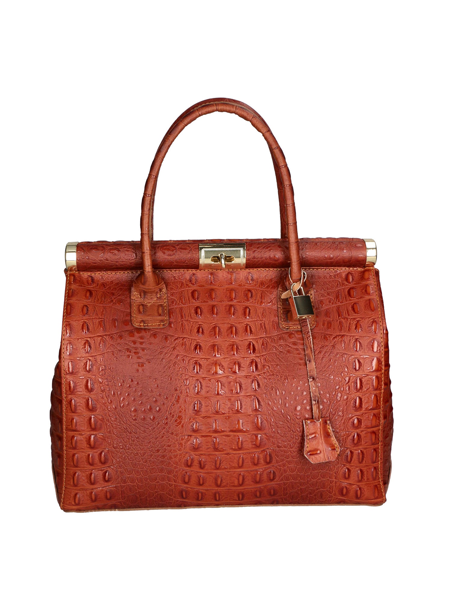 Deborah Borsa a mano da donna Pelle Croco Stampata 7727-C17 CUOIO COGNAC Gave Lux