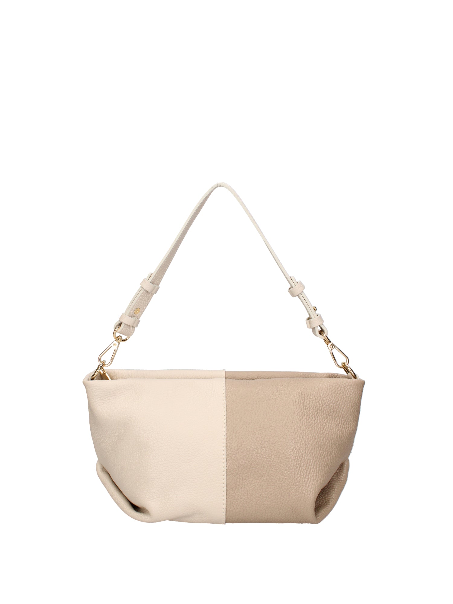 Borsa a spalla da donna Vera pelle 07165-D37 LATTE+D05 TAUPE Roberta Rossi