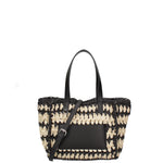Borsa a mano da donna Paglia intrecciata 07382-BLACK G12 Viola Castellani