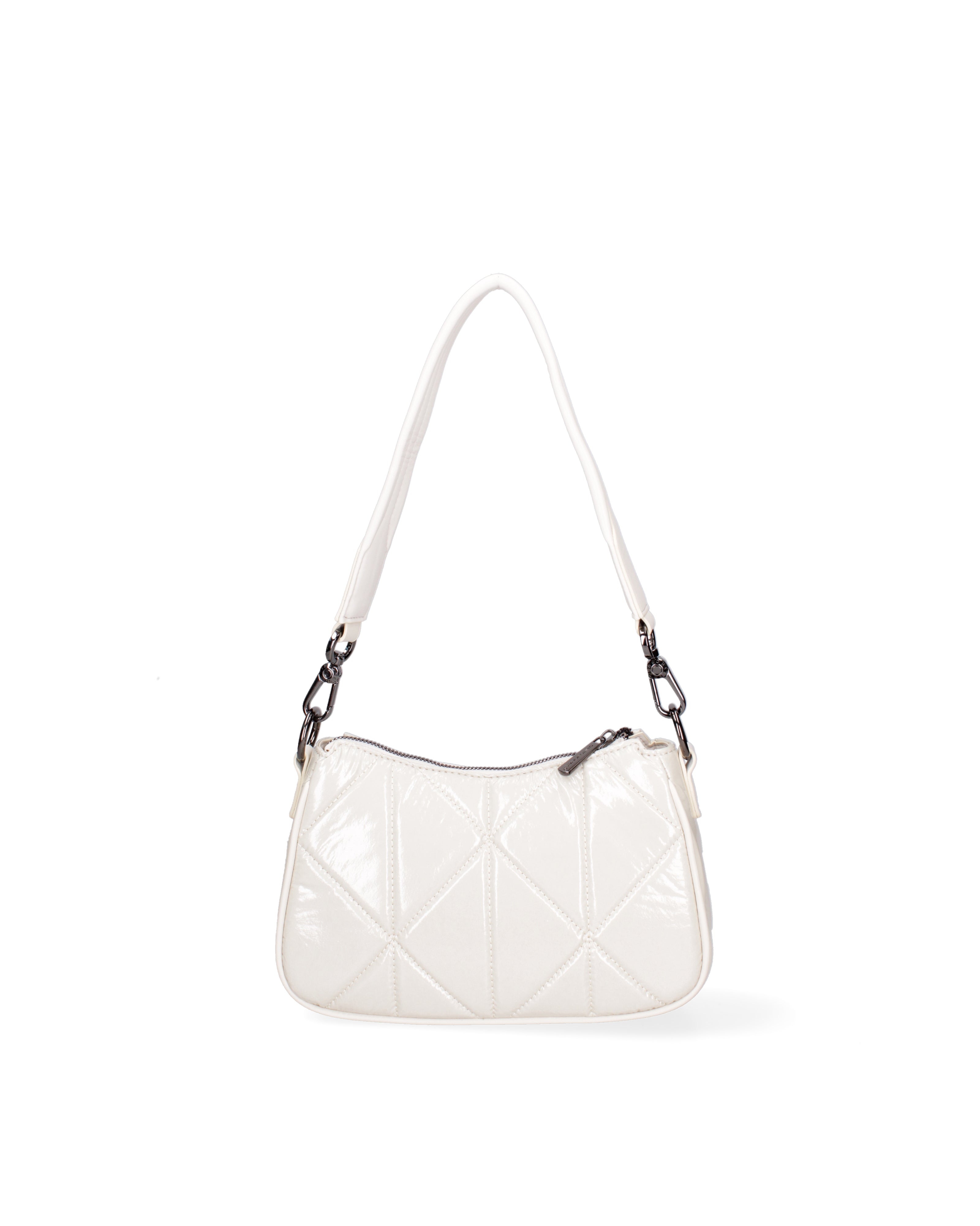 Borsa a spalla unisex Nylon e ecopelle F6716-2-IVORY David Jones