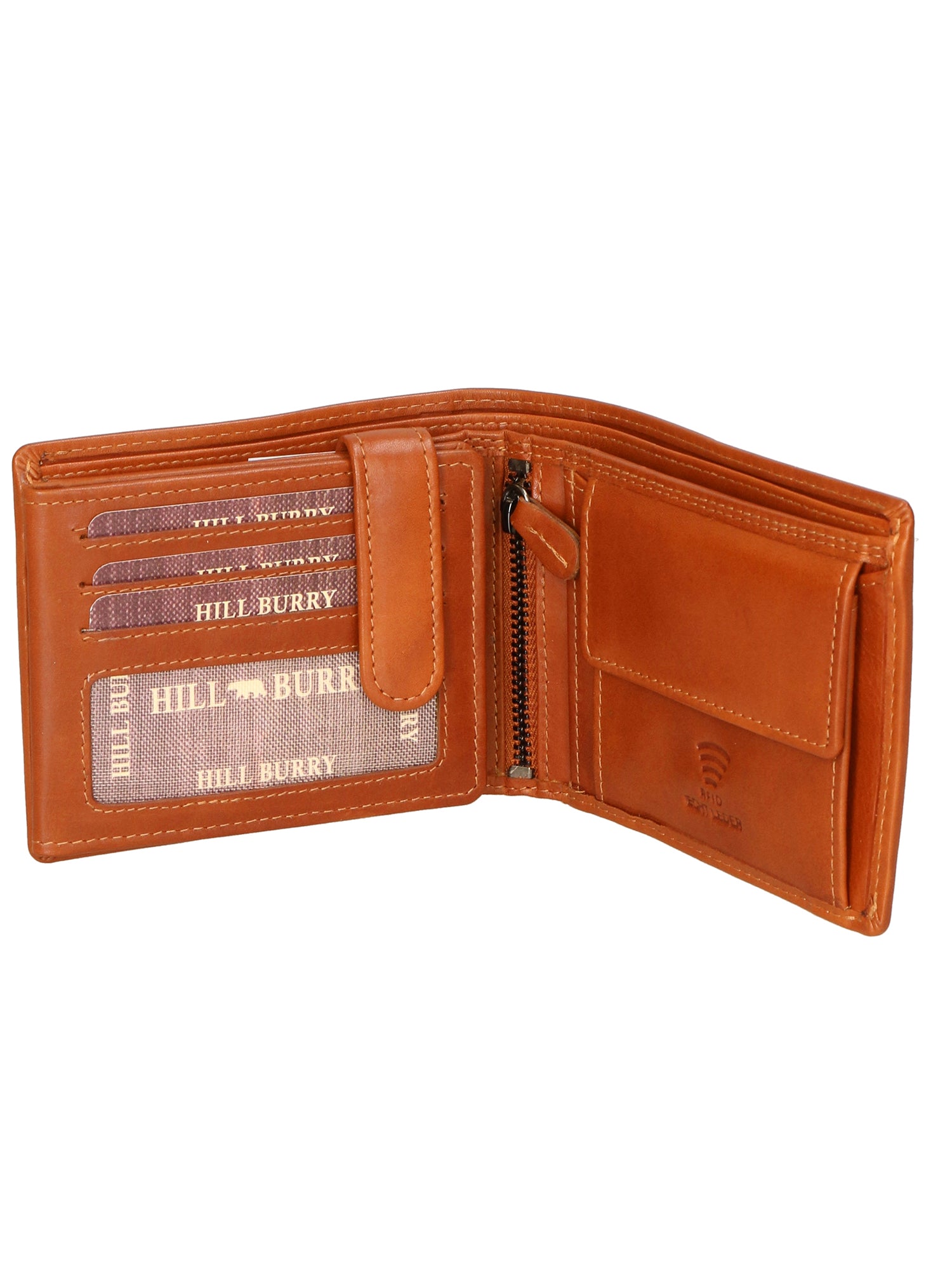 Portafoglio uomo in vera pelle RFID HILB-6705-CUOIO Hill Burry