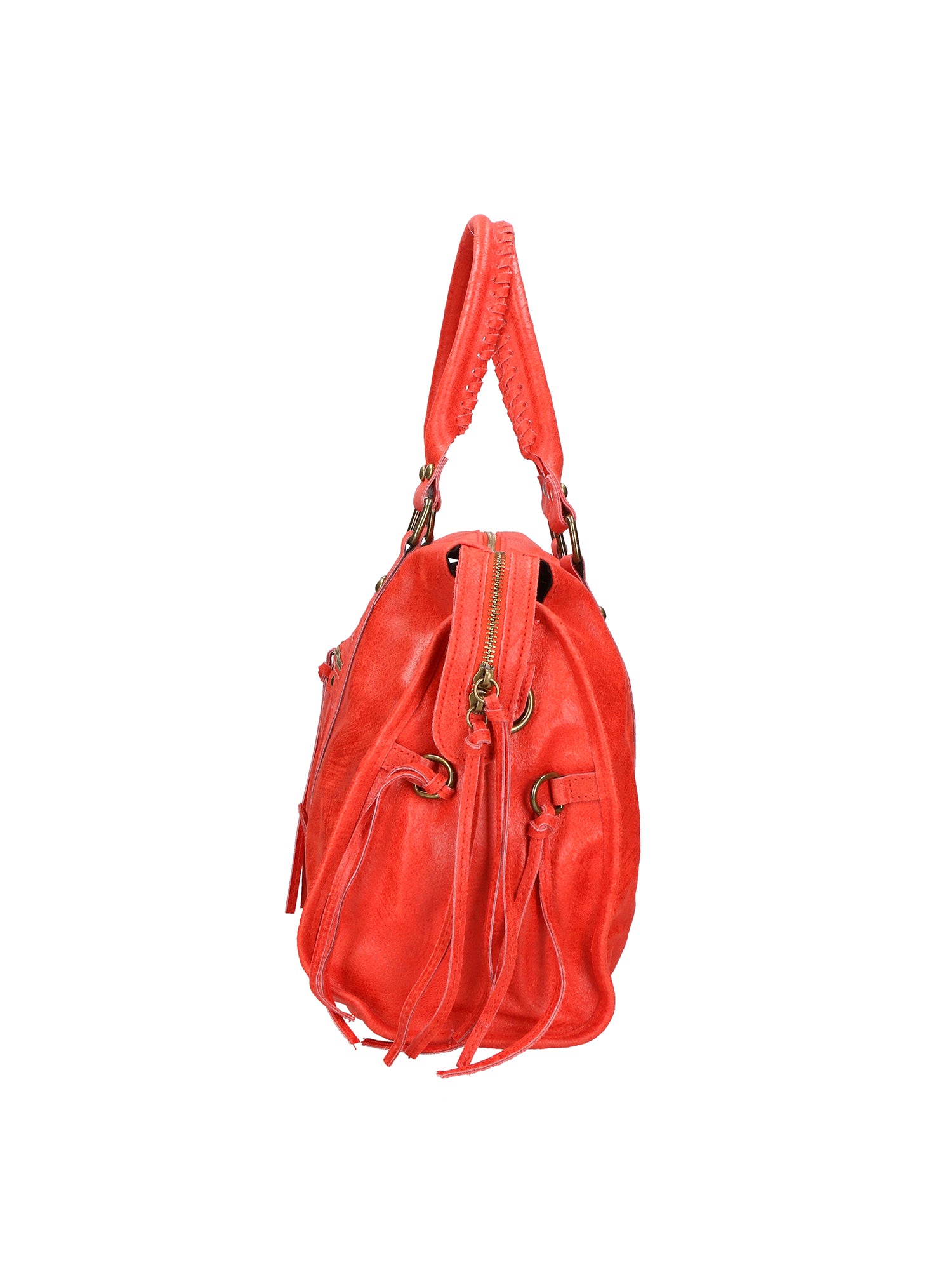 Elara Borsa a spalla da donna Vera pelle 06090-ROSSO MEDIO Gave Lux