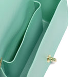Borsa a mano da donna 100% Pvc FLAT S-VERDE ACQUA + LIGHT GOLD Marc Ellis
