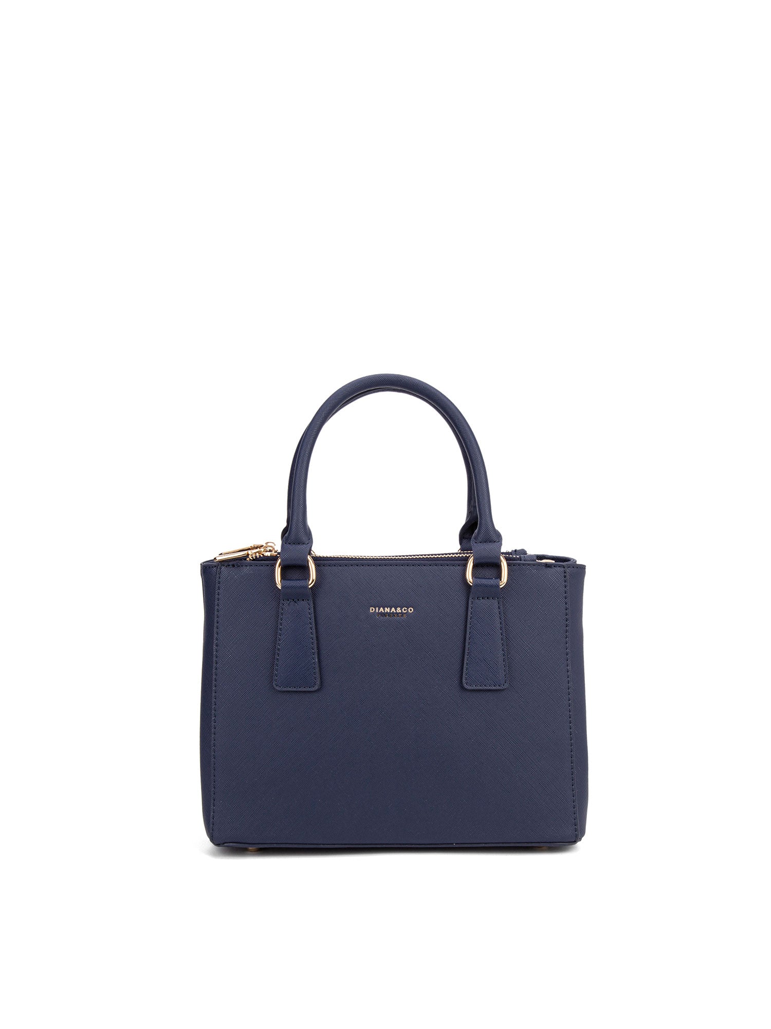 Borsa a mano da donna 100% pelle vegana PU 720-2PT-NAVY BLUE Diana&co