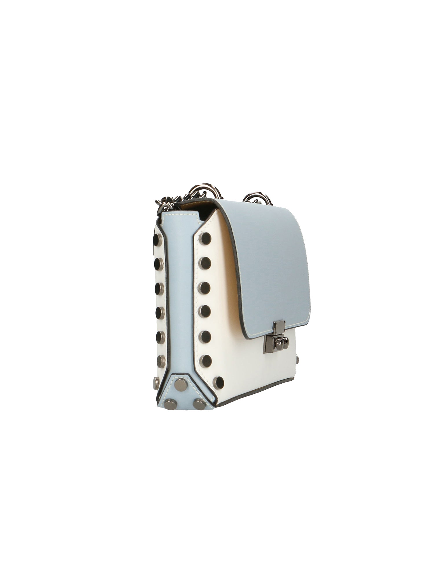 Vera pelle 8641-BIANCO+CIELO Borsa a tracolla da donna Evanthe Pro Gave Lux