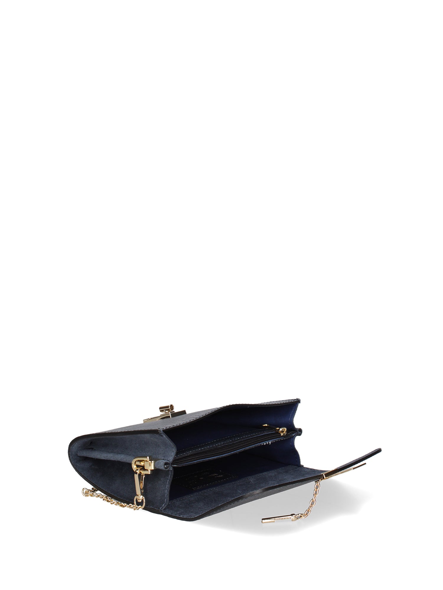 Borsa a tracolla da donna Vera pelle 00734-LU26 BLU SCURO Viola Castellani