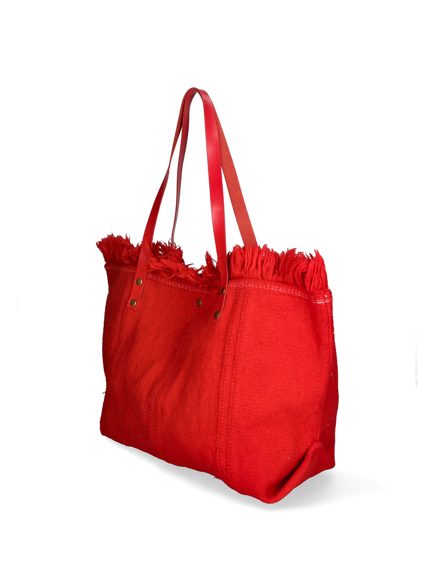 Agnese Borsa Shopper da donna Cotone e pelle 04649-D08 ROSSO RED Gave Lux