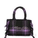 Borsa a mano da donna 100% lana e tessuto BUBY-TARTAN-M-DARK MAUVE Marc Ellis