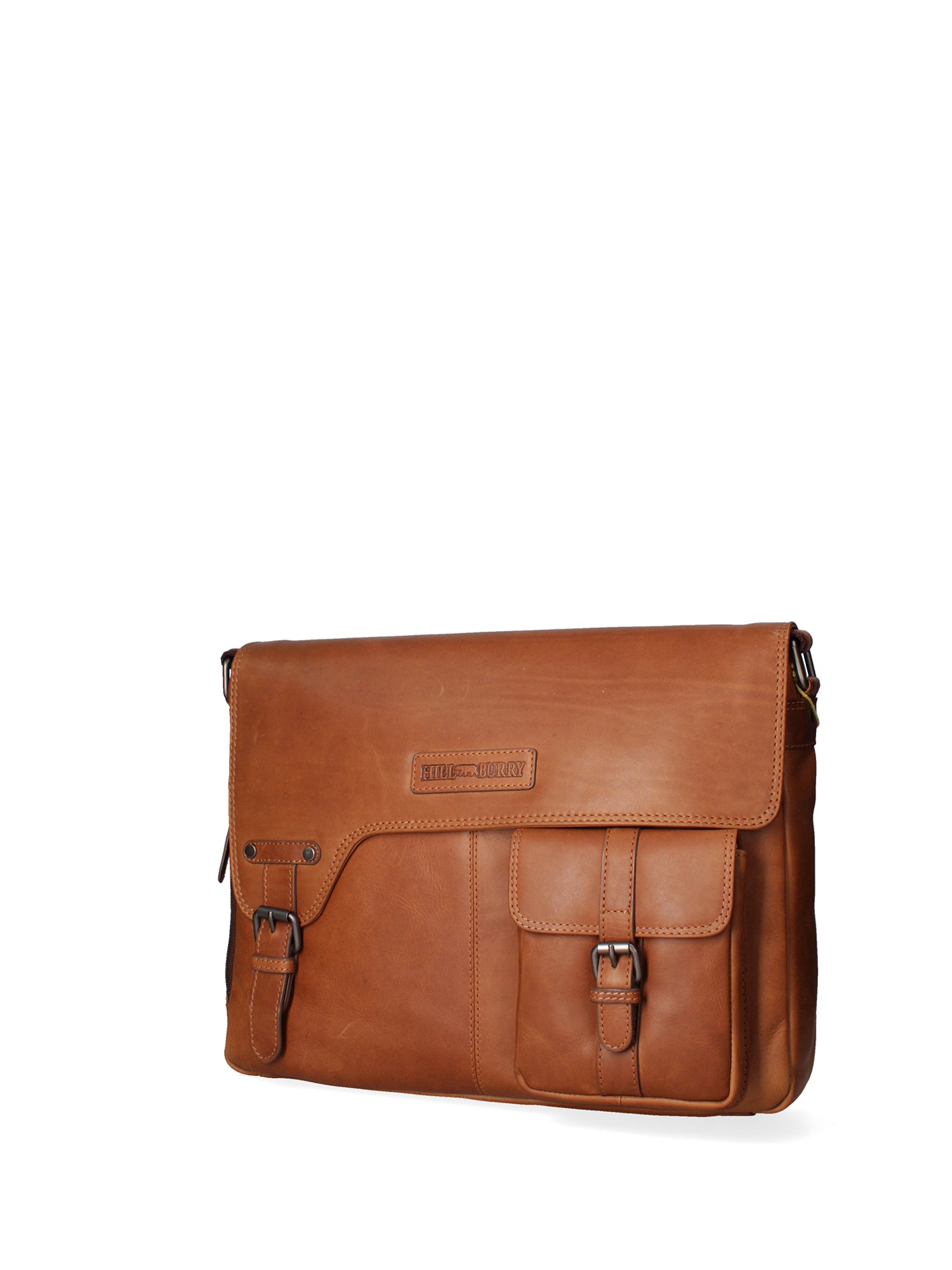 Borsa a tracolla da uomo 100% vera pelle HILB-3173-CUOIO Hill Burry
