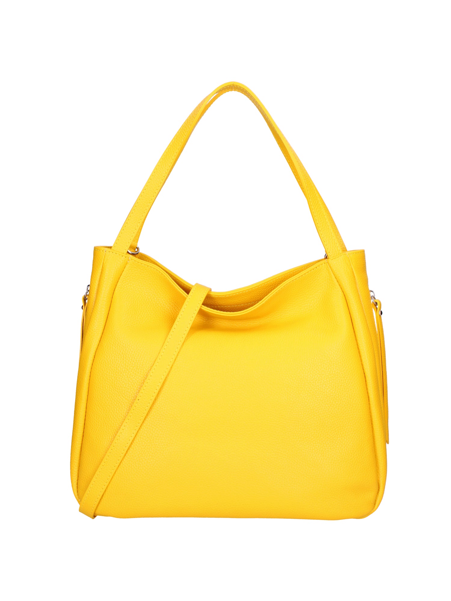 Borsa a spalla da donna Misto pelle e tessuto 07155-D04 GIALLO Roberta Rossi