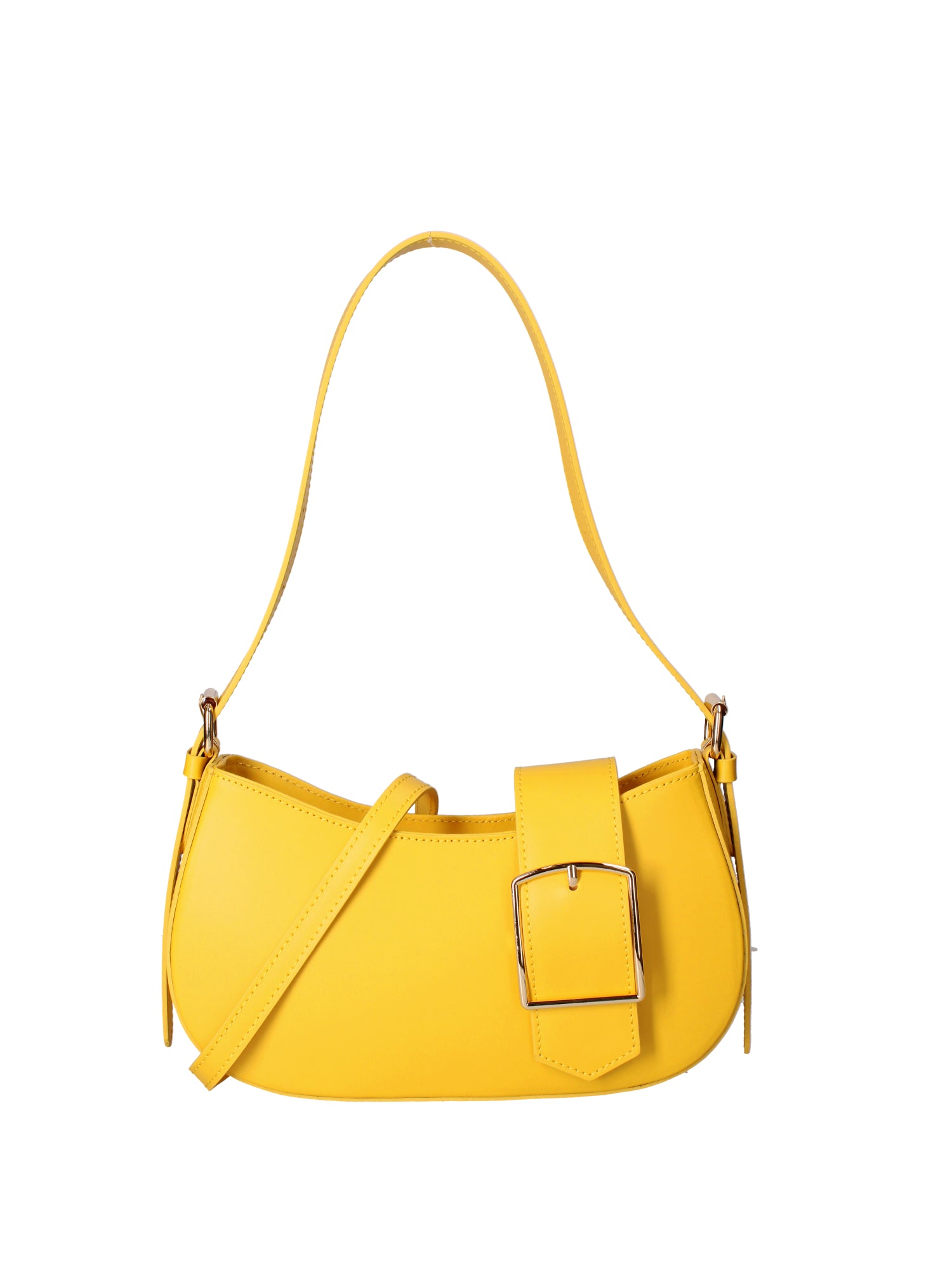 Borsa a spalla da donna 100% vera pelle 07213-L224 GIALLO Roberta Rossi