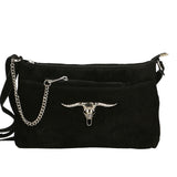Embera Elite Borsa a tracolla donna Vera pelle scamosciata 8650-NERO Gave Lux