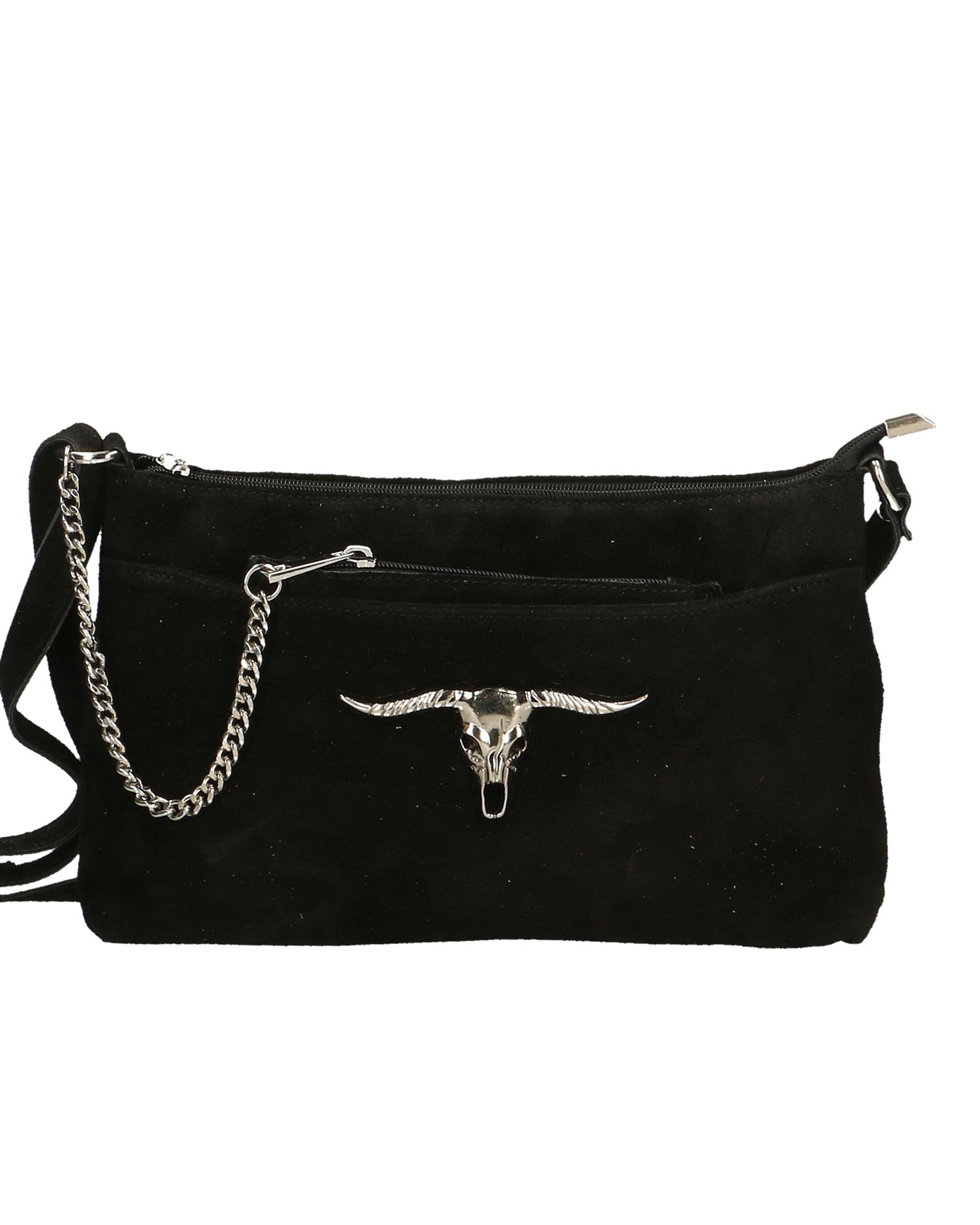 Embera Elite Borsa a tracolla donna Vera pelle scamosciata 8650-NERO Gave Lux