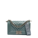 Borsa a mano da donna 100% Pvc FLAT S-DARK JEANS + OFF SILVER Marc Ellis